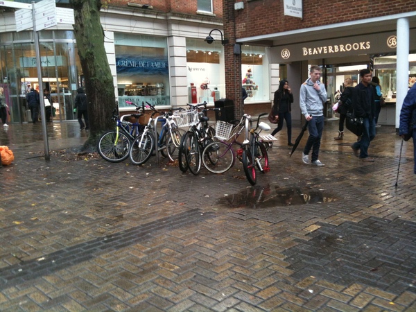 The photo for More cycle parking needed near Clocktower Square area of Canterbury.
